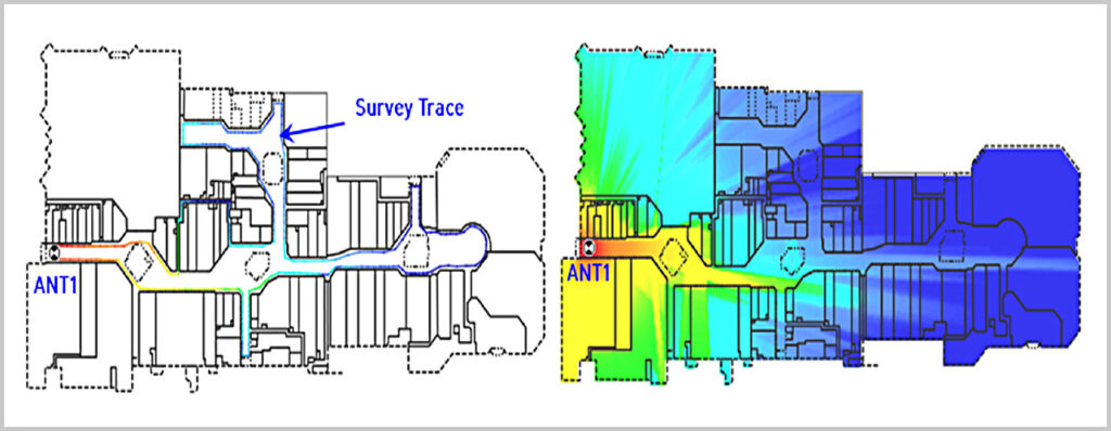 Figure 48:
Default prediction and
survey trace for Antenna 1
at Level 2.