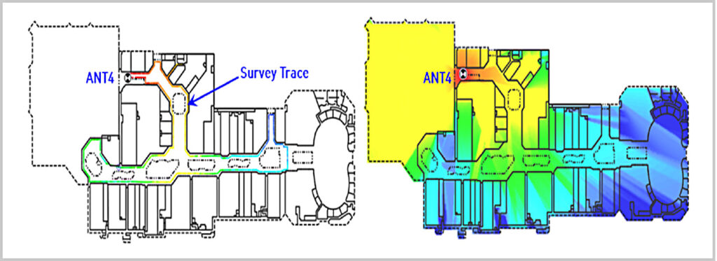 Figure 50:
Default FRT Prediction
and CW survey Traces
for Antenna 4 on Level 1.